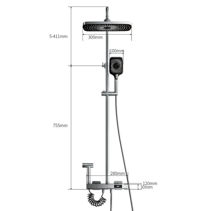 Multifunctional Faucet Shower with Digital Display